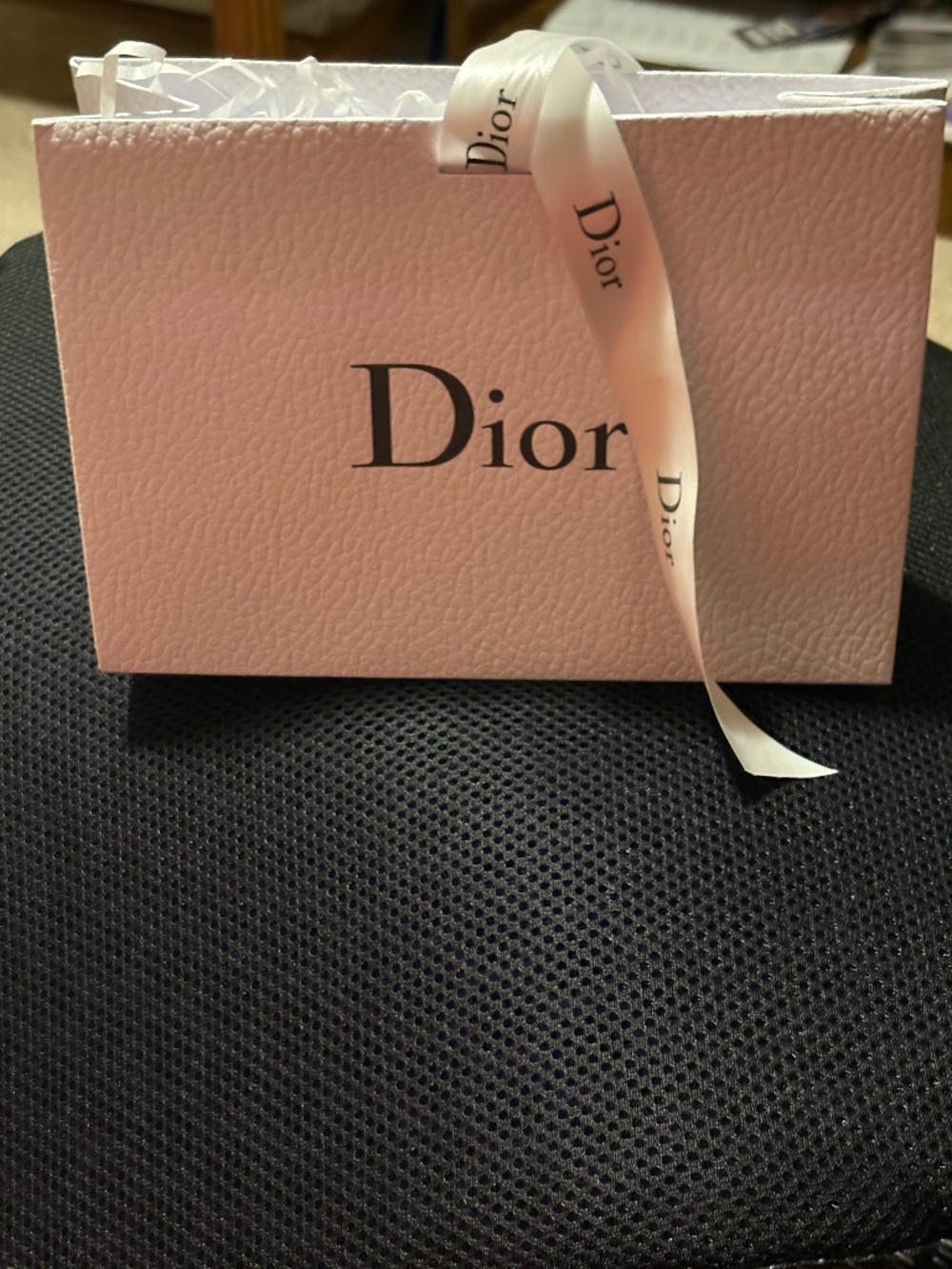 Authentic Dior Small Gift Shopping Bag w/ Attached Ribbon